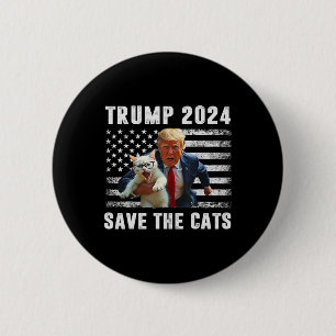 Stimme Trump 2025 Lustig Katzen Retten  Button