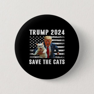 Stimme Trump 2025 Lustig Katzen Retten  Button