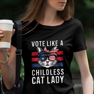 Stimme wie kinderlose Katze Lady Cat Liebhaber Prä T-Shirt