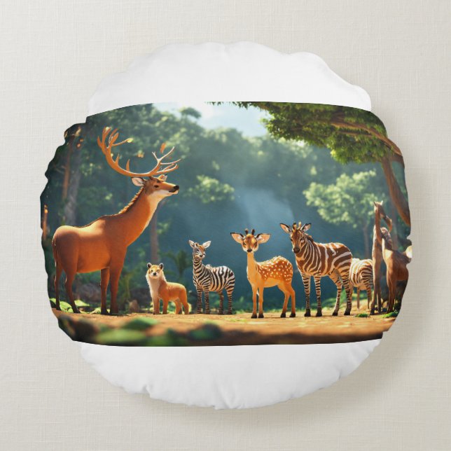 Stimmen der Wildnis Rundes Kissen (Vorderseite)