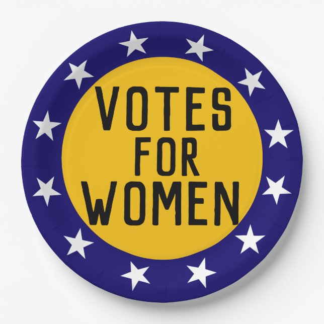 Stimmen für Frauen historisches Suffragette-Button Pappteller (Vorderseite)