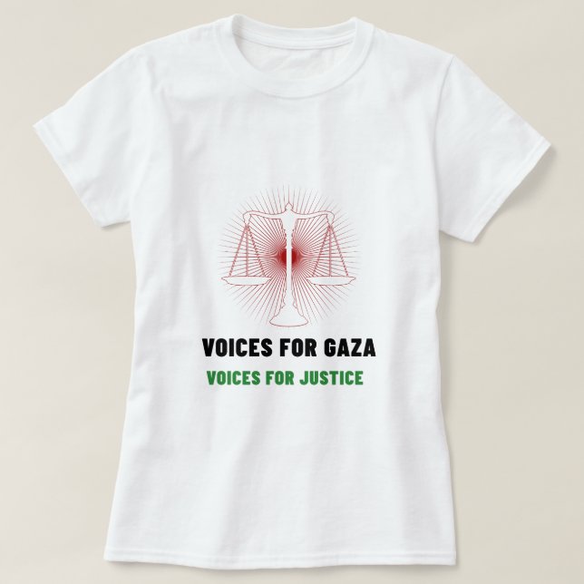 Stimmen für Gaza Stimmen für Gerechtigkeit Gaza Vö T-Shirt (Design vorne)