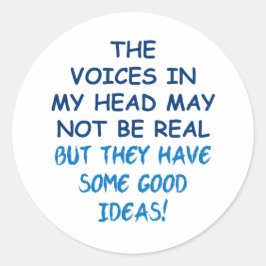 Stimmen in meinem Kopf Runder Aufkleber