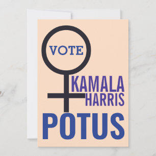 Stimmen Kamala Harris Präsident Frau Symbol-Wahl Einladung