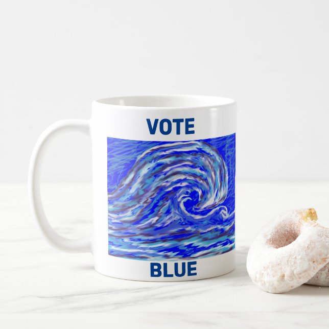 Stimmen Sie blau! Kaffeetasse (Mit Donut)