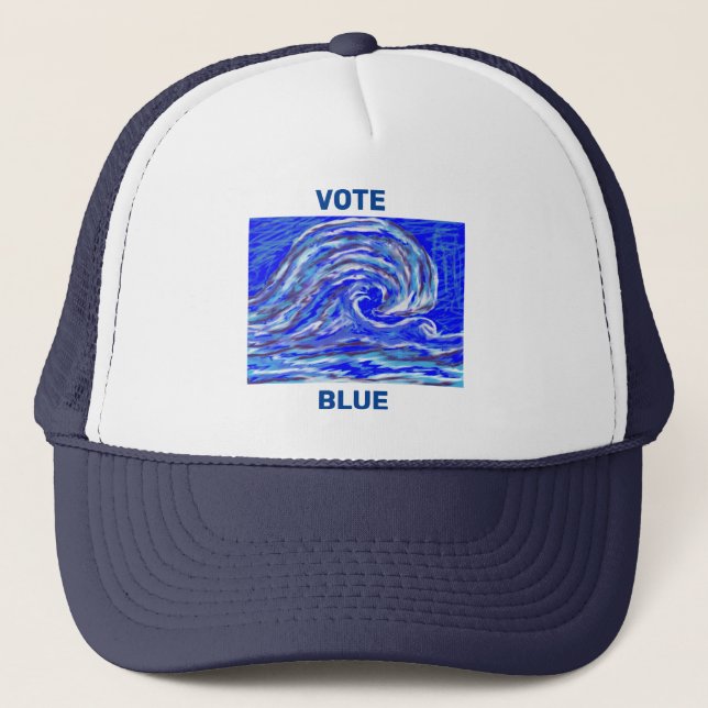 Stimmen Sie blau! Truckerkappe (Vorderseite)