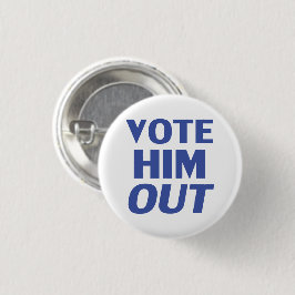 Stimmen Sie ihn mit weißblauer, moderner, mutiger  Button