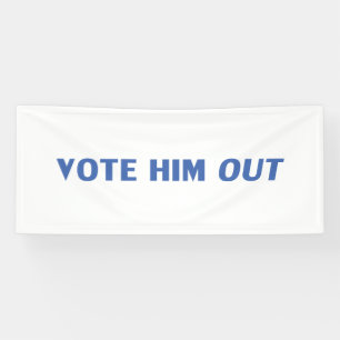 Stimmen Sie ihn mit weißer und blauer moderner Typ Banner