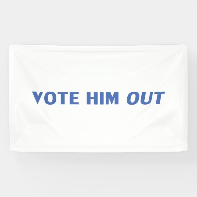 Stimmen Sie ihn mit weißer und blauer moderner Typ Banner (Horizontal)