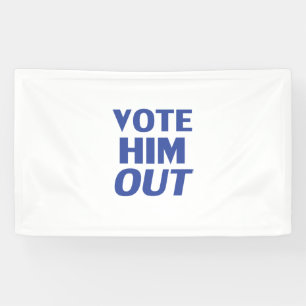 Stimmen Sie ihn mit weißer und blauer moderner Typ Banner
