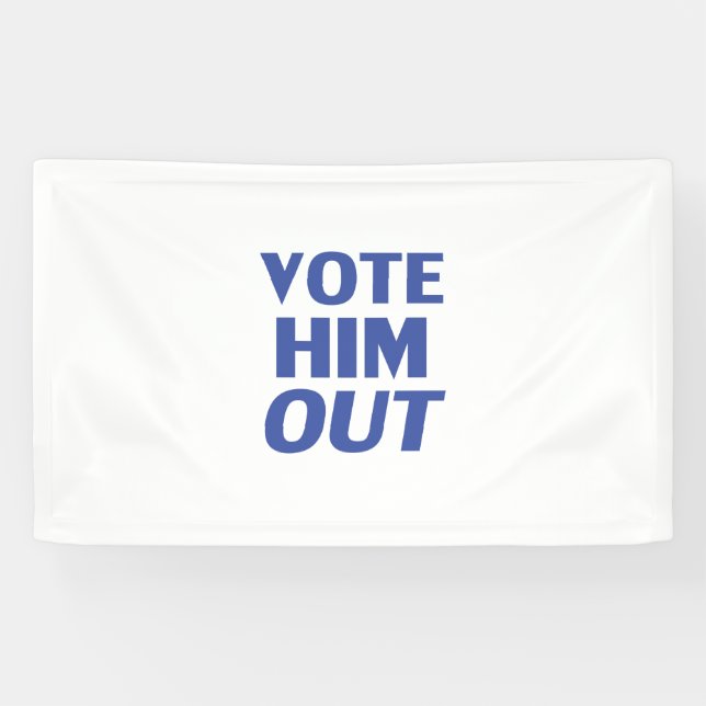 Stimmen Sie ihn mit weißer und blauer moderner Typ Banner (Horizontal)