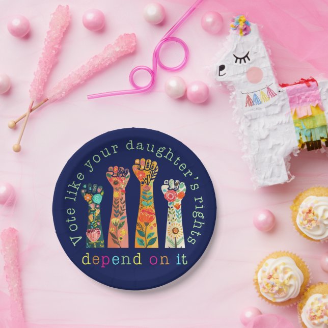 Stimmen Sie, wie die Rechte Ihrer Tochter davon ab Pappteller (Party)