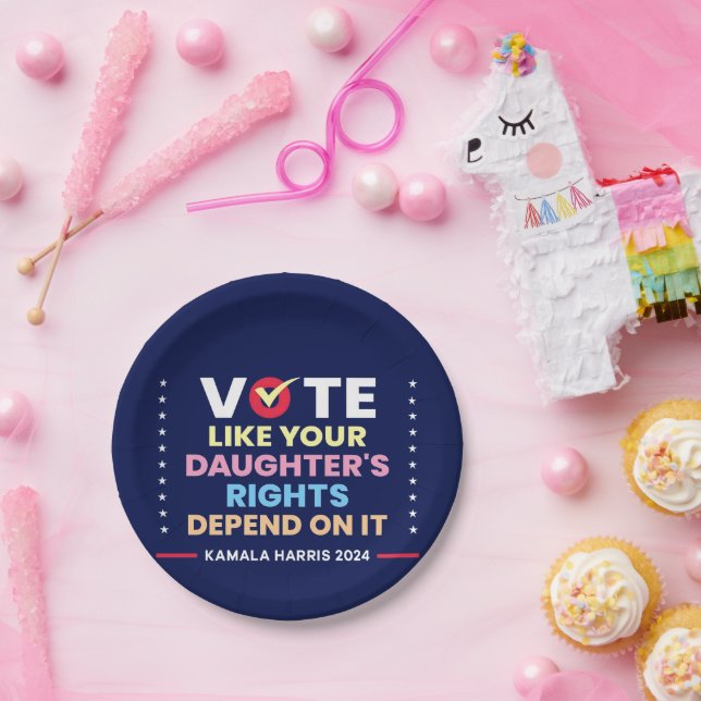 Stimmen Sie, wie die Rechte Ihrer Tochter davon ab Pappteller (Party)