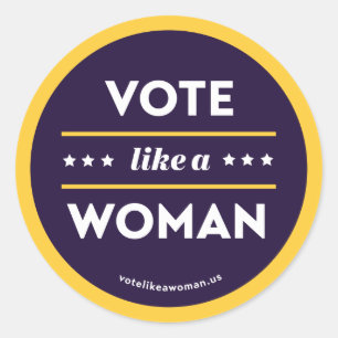Stimmen Sie wie ein Frauensticker Runder Aufkleber