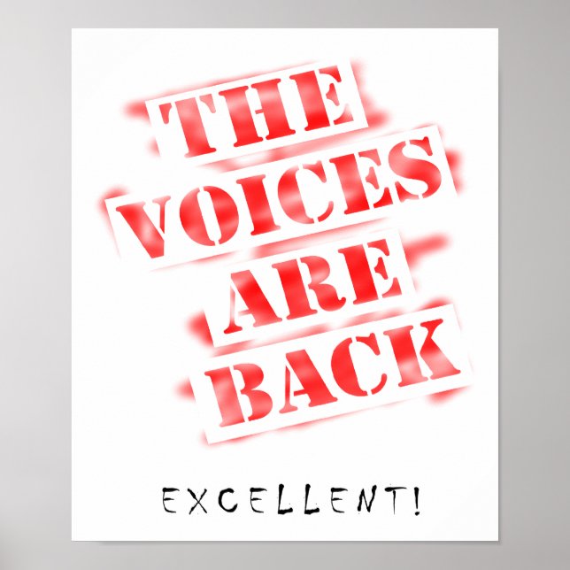 Stimmen sind Back Funny T - Shirt Poster (Vorne)