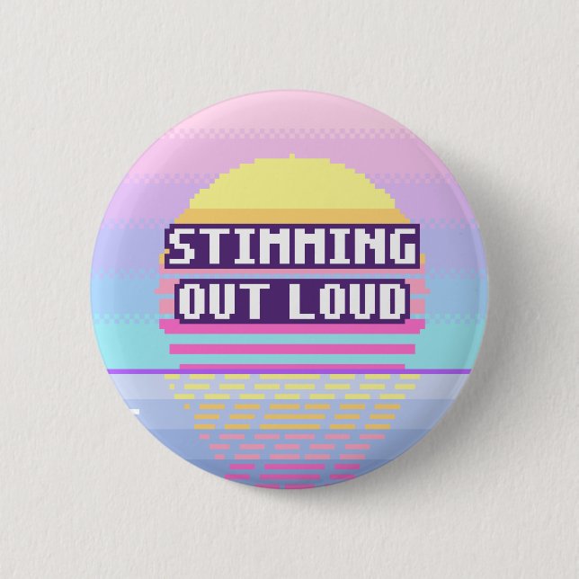 Stimming Laut Neurodivergenter Pixel-Button Button (Vorderseite)