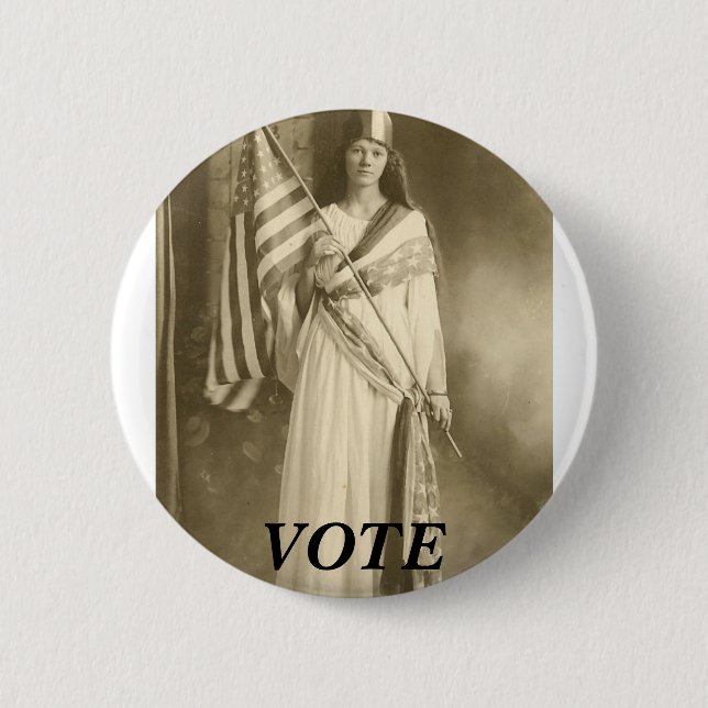 Stimmrecht liberity Dame, ABSTIMMUNGS-KNOPF Button (Vorderseite)