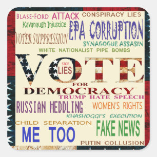 Stimmt für die Demokratie Quadratischer Aufkleber