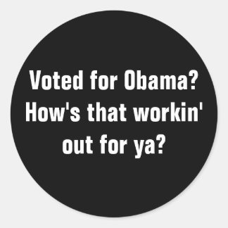 Stimmt für Obama?Wie funktioniert das für dich? Runder Aufkleber