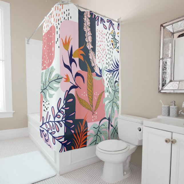 Stimmung | Abstrakt Chic Moderne Bohemische Malere Duschvorhang (Beispiel)