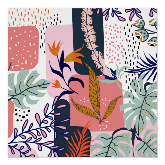 Stimmung | Abstrakt Chic Moderne Bohemische Malere Poster (Vorderseite)