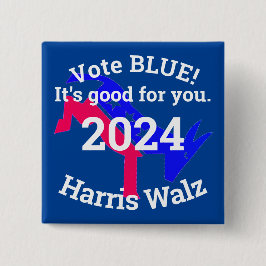 STIMMUNG BLUE Harris Walz 2024 Button