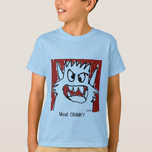 Stimmung:  CRANKY niedliches Monster T-Shirt (Vorderseite)