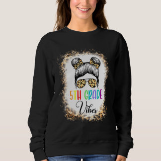 Stimmung der 5. Klasse Unordentliches Mädchen Leop Sweatshirt