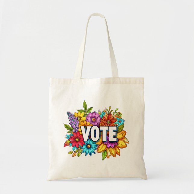 STIMMUNG Floral Blue Tote Bag Tragetasche (Vorne)
