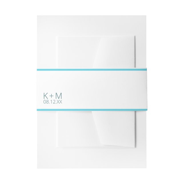 Stimmung Minimalistisch Hochzeit Tropischer Himmel Einladungsbanderole (Vorderseite Beispiel)