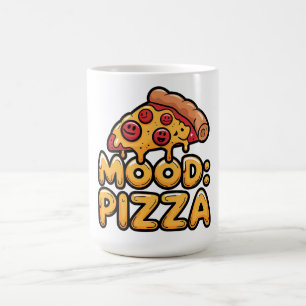 Stimmung: Pizza - Fun Cartoon Slice mit Happy Topp Kaffeetasse