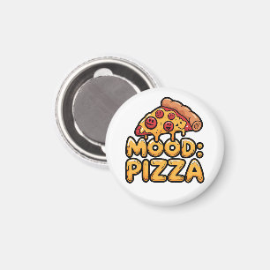 Stimmung: Pizza - Fun Cartoon Slice mit Happy Topp Magnet