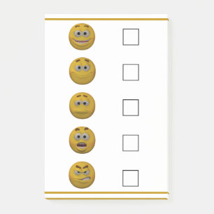 Stimmungs-KaroEmoticon der Art-3d Post-it Klebezettel