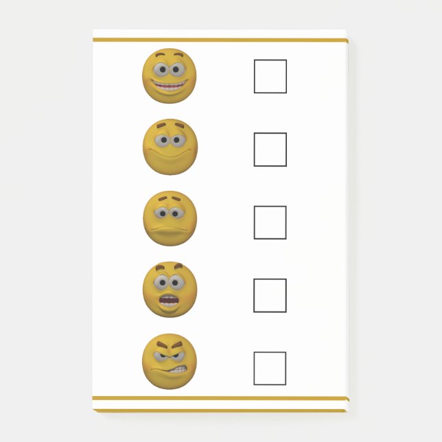 Stimmungs-KaroEmoticon der Art-3d Post-it Klebezettel (Vorderseite)