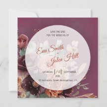 Stimmungsvolle Herbst-Blumen-Save-the-Date-Karte