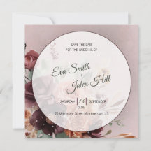 Stimmungsvolle Herbst-Blumen-Save-the-Date-Karte