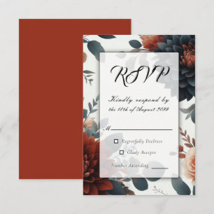 Stimmungsvolle rustikale Herbstblumen Hochzeit RSV RSVP Karte