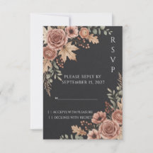 Stimmungsvolle Vintage-Blumen-Hochzeits-RSVP-Karte