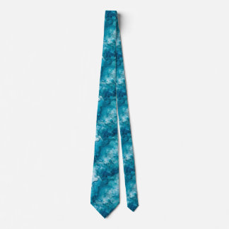 Stimmungsvolles Teal Blaues Stürmisches Ozean Alko Krawatte