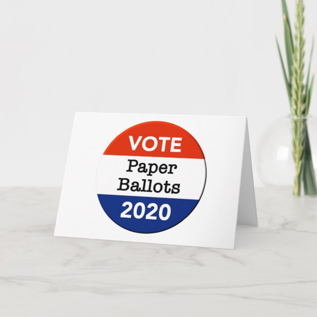 Stimmzettel für die Präsidentschaftswahlen 2020 Karte (Vorderseite)