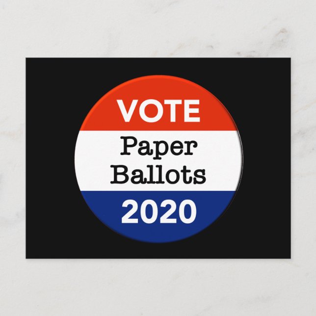 Stimmzettel für die Präsidentschaftswahlen 2020 Postkarte (Vorderseite)
