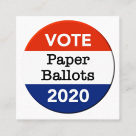 Stimmzettel für die Präsidentschaftswahlen 2020 Quadratische Visitenkarte