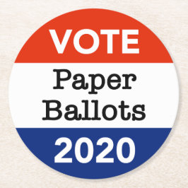 Stimmzettel für die Präsidentschaftswahlen 2020 Runder Pappuntersetzer