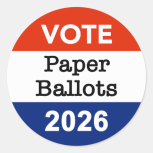 Stimmzettel Wahlzettel 2026 Midterm-Wahl Papierbec Runder Aufkleber
