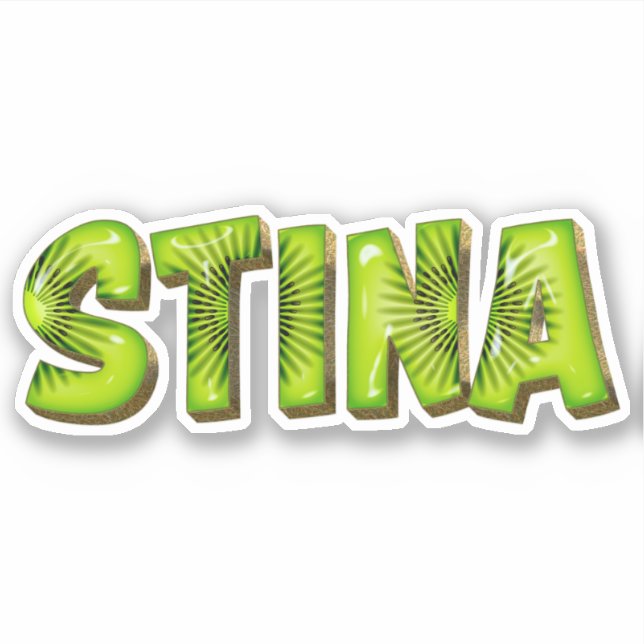 Stina Name Kiwi Design Aufkleber Sticker (Vorderseite)