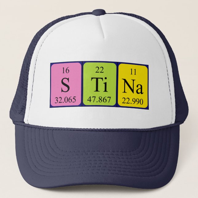 Stina Periodtable name Truckerkappe (Vorderseite)