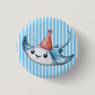 Stingray Birthday Party Button