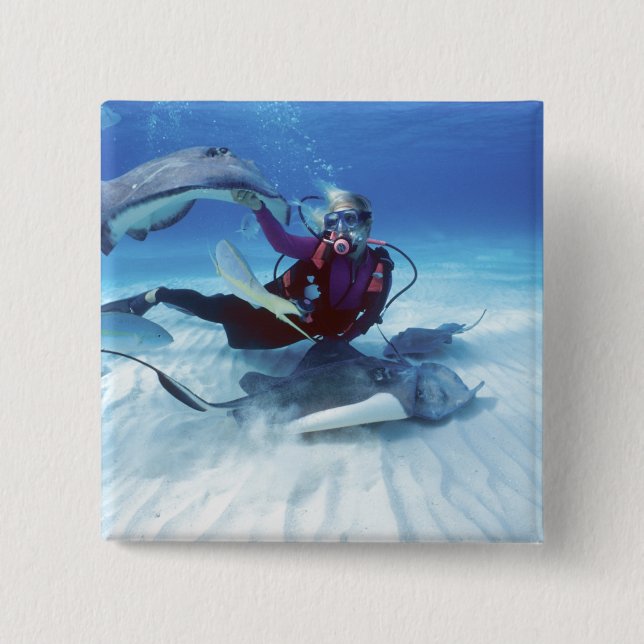 Stingray City, Grand Cayman, Cayman Islands, Button (Vorderseite)