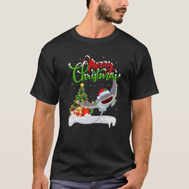 Stingray Fish Lover Xmas Lighting Stingray Christm T-Shirt (Vorderseite)