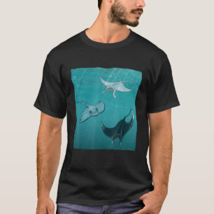 Stingray Manta Ray Retro Vintag Ocean Water Anima T-Shirt